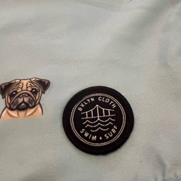 Brooklyn Cloth Kent Ave Light Blue‎ Volley Swim Trunks All Over PUG size Large - Picture 6 of 7